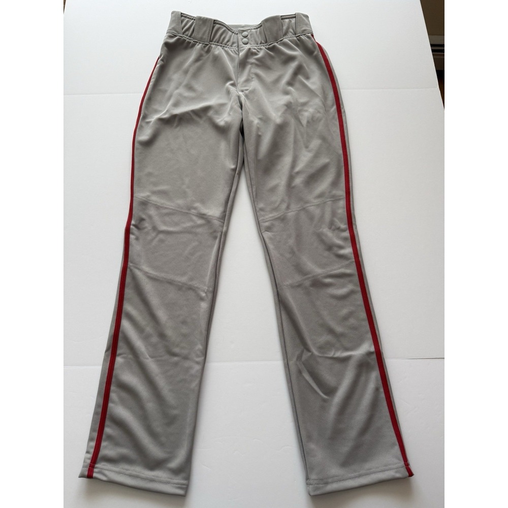 Adidas XL Baseball Pants Youth 15-16 Gray Red Athletic Activewear Kids Play NWT